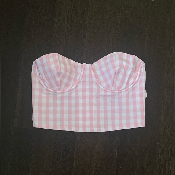 Zara x Barbie Pink Gingham Bustier - Picture 1 of 6